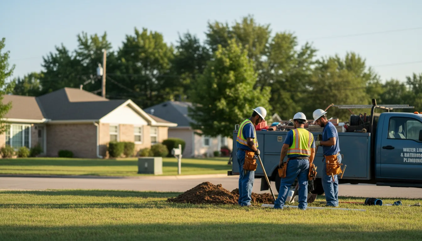 Residential water line and bathroom plumbing service in Paoli, OK